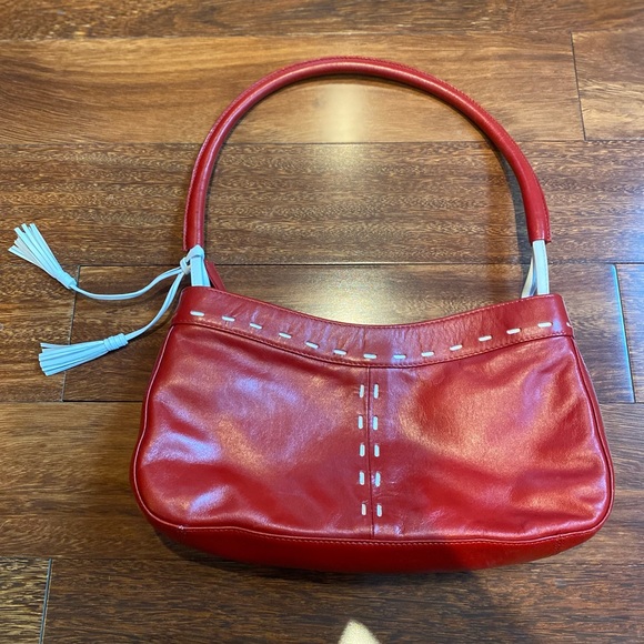 Red Derek Alexander leather shoulder purse - Picture 2 of 8